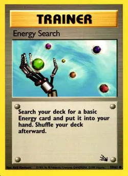 Pokemon Trainer Energy Search 59/62 Fossil Set Common Non-Holo 1999 Trading Card - Image 1