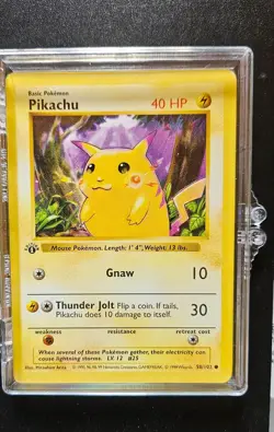 pokemon card, pikachu, red cheeks, 1st edition, shadowless NM condition - Image 3