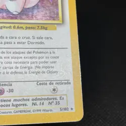 Spanish Clefairy #5 5/102 Base Set Unlimited Holo Vintage WOTC Pokemon Card - MP - Image 8