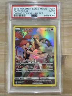 Torkoal Cosmic Eclipse Secret Rare Full Art 237/236 Pokemon Card PSA Grade 9 - Image 4