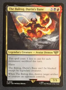 MTG -1x The Balrog Durins Bane - NM - Lord of the Rings: Tales of Middle Earth - Image 1