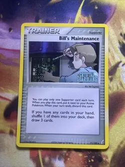 Pokemon Card Bill's Maintenance - Crystal Guardians 71/100 Reverse HOLO Stamped - Image 3