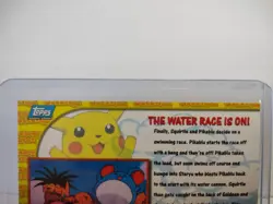 ERROR Pokemon Card The Water Race is on! 47 Pikachu's Vacation Topps 1998 - Image 6