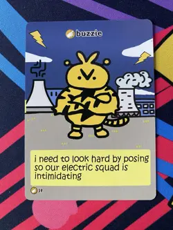 Pokiebubies 1st Edition - Buzzie (Electabuzz) #59 - Derpy Pokémon Fan Art Card - Image 1