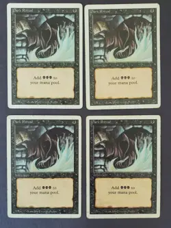 MTG Magic the Gathering Dark Ritual Revised Edition x4 Playset HP Heavy Play - Image 1