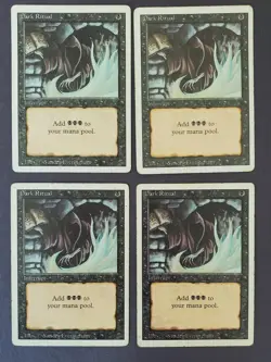 MTG Magic the Gathering Dark Ritual Revised Edition x4 Playset HP Heavy Play - Image 3