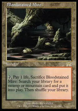 MTG Magic the Gathering Bloodstained Mire (313/350) Onslaught LP/MP - Image 2