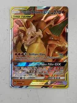 Charizard & Braixen GX 22/236 Cosmic Eclipse Ultra Rare Holo Pokemon Card LP - Image 1