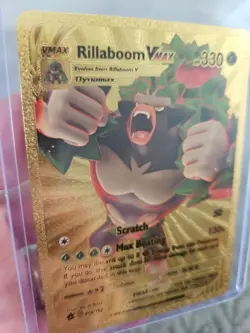Rillaboom Vmax Rainbow Gold Foil Fan Art Textured Collector Pokemon Card - Image 3