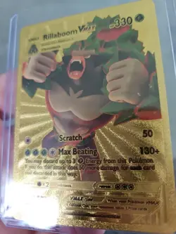 Rillaboom Vmax Rainbow Gold Foil Fan Art Textured Collector Pokemon Card - Image 5