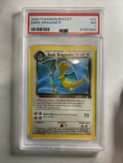 Dark Dragonite 22/82 PSA 7 Near Mint Pokemon Card 2000 Team Rocket - Image 1