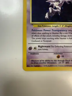 2000 Pokemon Fossil Haunter Holo 6/62 Trading Card Game TCG Vintage - Image 4