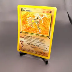 POKEMON TCG 1st Edition Hitmonlee 22/62 Fossil Card Regular mp/lp Vintage - Image 1