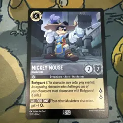 Disney Lorcana GenCon 2023 exclusive: Mickey Mouse Musketeer promo card unplayed - Image 1
