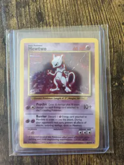 PokÃ©mon Mewtwo TCG Base Set Holo Unlimited Rare Card 10/102 - Image 1
