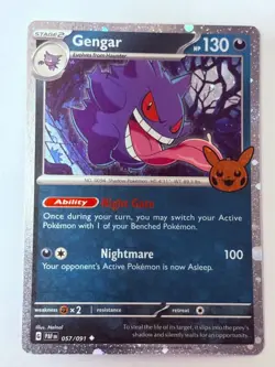 Pokemon Gengar 057/091 Trick or Trade 2024 Cosmos Holo Card NM - Image 1
