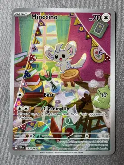 Minccino 182/162 Illustration Rare Temporal Forces PokÃ©mon Card MINT - Image 2