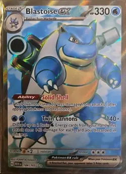 Blastoise ex - 184/165 - Ultra Rare Pokemon SV: Scarlet and Violet 151 M/NM - Image 1