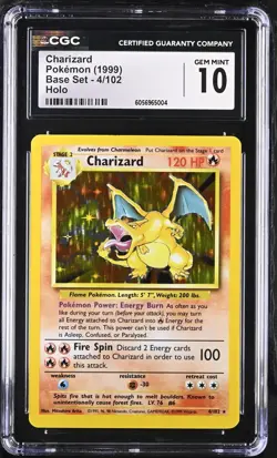 (PSA) CGC 10 CHARIZARD 1999 Base Set Holo Rare Pokemon Card #4 GEM MINT! - Image 3