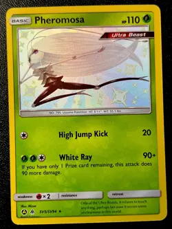 Pheromosa SV5/SV94 NM Holo Rare Sun Moon Hidden Fates Shiny Vault Pokemon Card! - Image 1