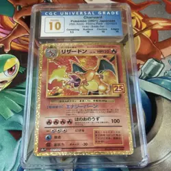 CGC 10 PRISTINE Charizard 001/025 25th Japanese Promo 2021 Gold Graded Card - Image 1