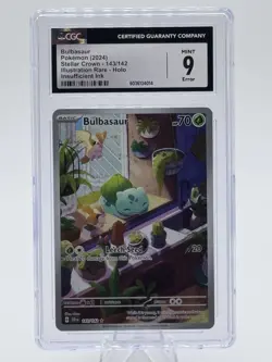 Pokémon TCG Bulbasaur Stellar Crown Illustration Error Card 143/142 Graded CGC 9 - Image 3