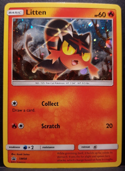 Litten SM08 Sun & Moon Promo Holo Pokemon Card English Near Mint - Image 3