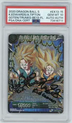 PSA  10 Signed Alexis Tipton & Kara Edwards Son Goten & Trunks Dragon Ball Card - Image 3