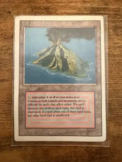 1994 Magic the Gathering Volcanic Island Revised Dual Land Card Rare Mtg - Image 1