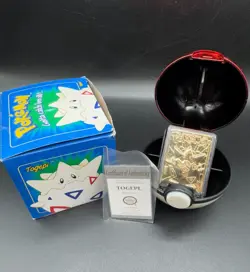 Burger King 1999 Pokemon Blue Box 23K Gold Plated Togepi Card w/ COA - Image 1