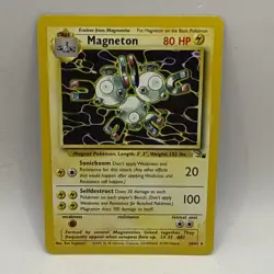 Non Holo Magneton - 26/62  Pokemon 1999 - Fossil Tcg Collectible MP Card - Image 3