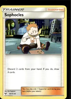 Pokemon Sophocles 65/73 Shining Legends Non Holo Uncommon 2 Card Lot LP - Image 1