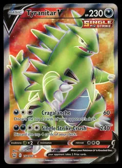 POKEMON CARD - TYRANITAR V FULL ART 154/163 SWORD & SHIELD BATTLE STYLES - Image 1
