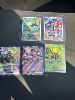 Destined rivals 5 card lot - Clamperl IR, Murkrow IR, Mewtwo ex, and 2 full arts - Image 1