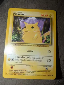 Pikachu 58/102 Pokemon Card Base Set Yellow Cheeks nm - Image 1