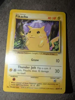 Pikachu 58/102 Pokemon Card Base Set Yellow Cheeks nm - Image 3