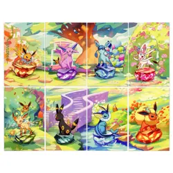 2025 Pokemon Prismatic Evolution Mini Tin Card Artwork Complete Set of 8 - Image 1