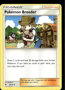 Pokemon Pokémon Breeder 63/73 Shining Legends Non Holo Uncommon 2 Card Lot LP - Image 1