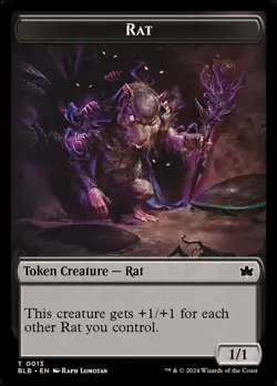 Rat Token Light Play, English Magic the Gathering MTG Bloomburrow - Image 1