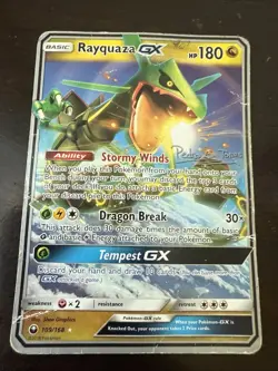 Pokémon TCG Rayquaza GX Stamped Non-Holo Card 109/168 World Championships 2018 - Image 1