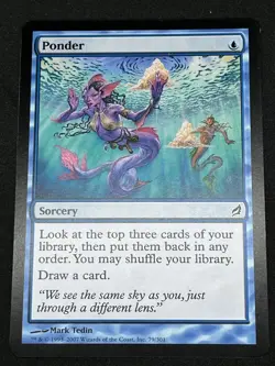 Magic the Gathering MTG Ponder Blue Lorwyn Common - Image 1