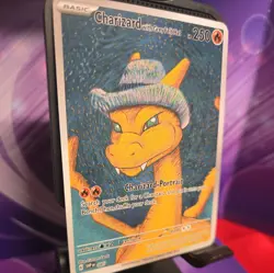 Charizard with Grey Felt Hat Pokemon x Van Gogh DIY Custom ACG Fan Art Card - Image 2