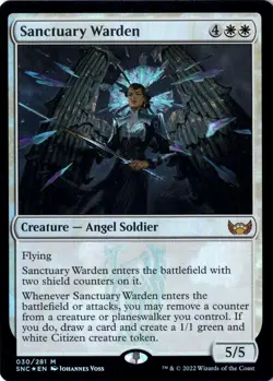 Sanctuary Warden NM* FOIL Streets Of New Capenna ENGLISH 030/281 mtg -UnltdCards - Image 1