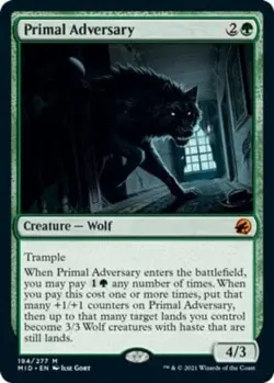 1 x Primal Adversary - Foil - Innistrad: Midnight Hunt - NM-Mint - MTG - Image 1