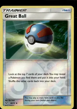 Pokemon Great Ball 60/73 Shining Legends Reverse Holo Uncommon 2 Card Lot LP - Image 1