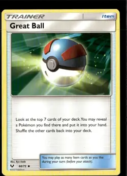 Pokemon Great Ball 60/73 Shining Legends Non Holo Uncommon 2 Card Lot LP - Image 1