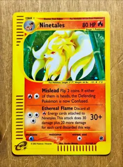 2002 Pokemon Expedition Set Ninetales Holo #21/165 Rare Moderate Play - Image 3