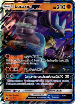 1x (LP) Lucario GX - SM100 - SM Black Star Promo Promos Pokemon - Image 2