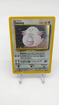 1999 Chansey 03/102 Base Set Unlimited Holo Rare WoTC Pokémon TCG - MP - Image 1