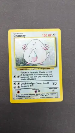 1999 Chansey 03/102 Base Set Unlimited Holo Rare WoTC Pokémon TCG - MP - Image 14